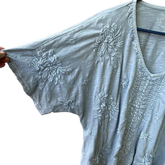 CAITE size XL embroidered Skye Top boho relaxed oversized boxy flowy - Picture 3 of 11